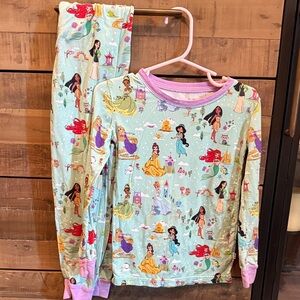 Little sleepies Disney Princess Kids Pajama Set - teal and Pink